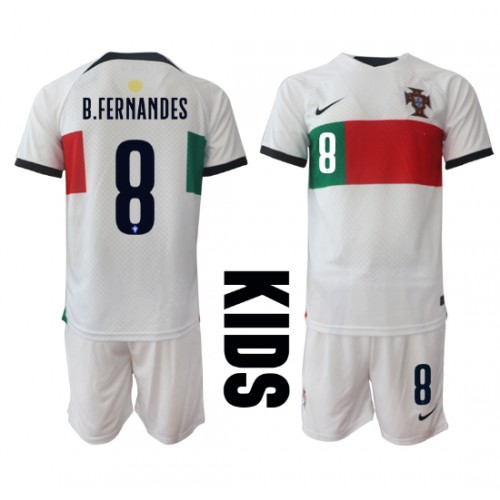 Portugal Bruno Fernandes #8 Gostujuci Dres za djecu SP 2022 Kratak Rukav (+ Kratke hlače)